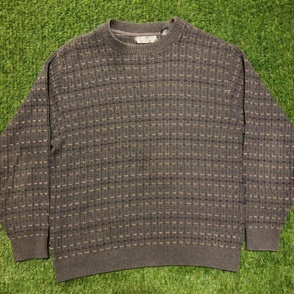 Oscar-de-la-renta Men's Grey and Green Jumper